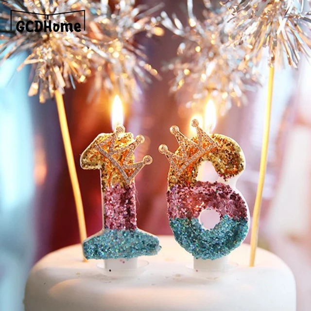 Bougie numérique à paillettes pour gâteau, numéro d'anniversaire 0 1 2 3 4  5 6 7 8 9, garniture de gâteau, filles et garçons, fournitures de fête pour  bébé, décoration, nouvelle collection - AliExpress