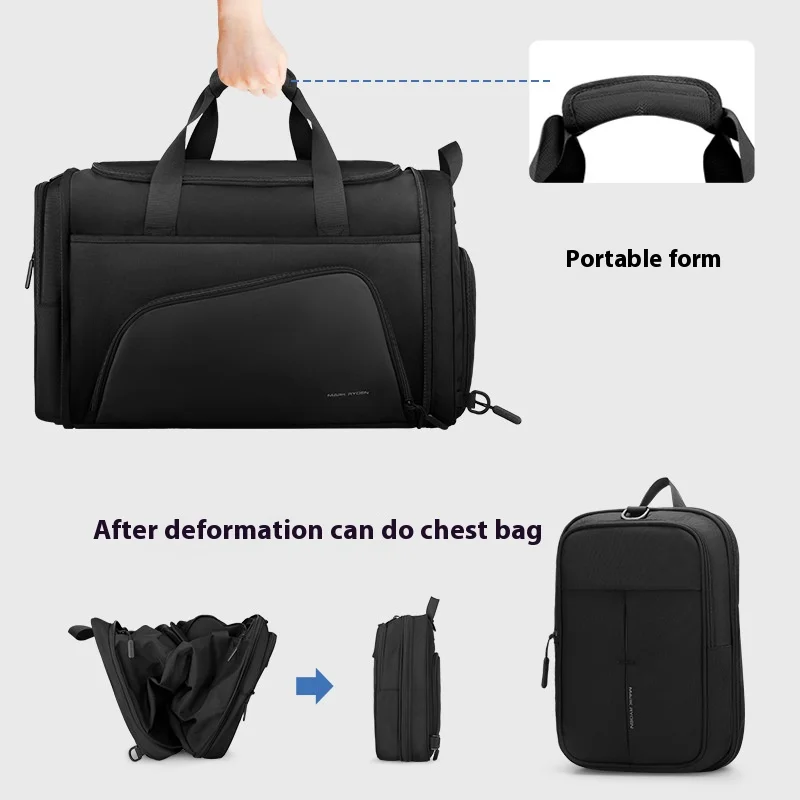 Foldable Duffle Gym Bag with Shoes Pouch for Men