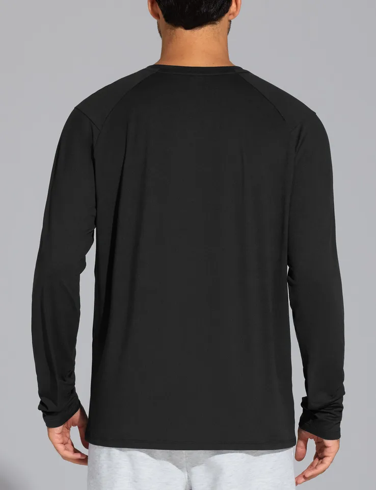 Men's Lightweight Long Sleeve Workout Pullover Shirt