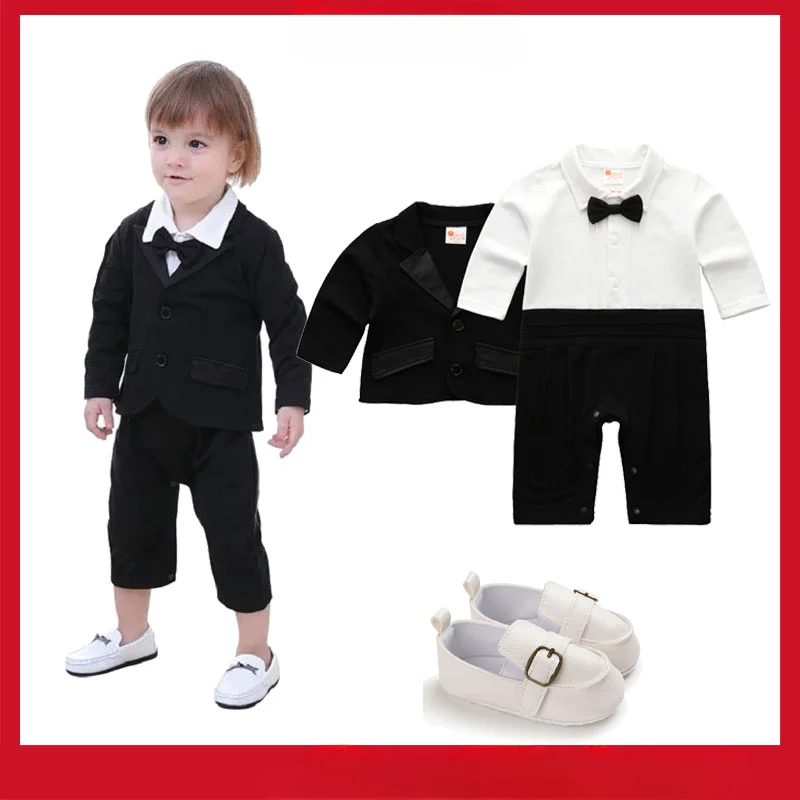 

Boss Baby Outfit for Boys Toddler Jumpsuits+coat Baby Boy Clothes Set 0 12 Months Birthday Wedding Party Gentleman Apparel