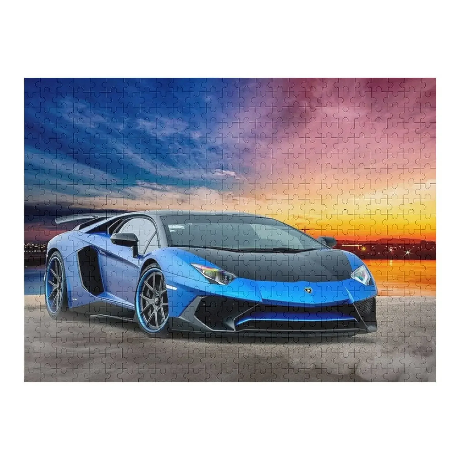 Lambo Aventador Sport Car Jigsaw Puzzle Wooden Decor Paintings Toddler Toys Puzzle