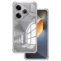 Shockproof Transparent Soft Silicone Phone Case - Protective Back Cover for Tecno Pova 6 (FSKS)