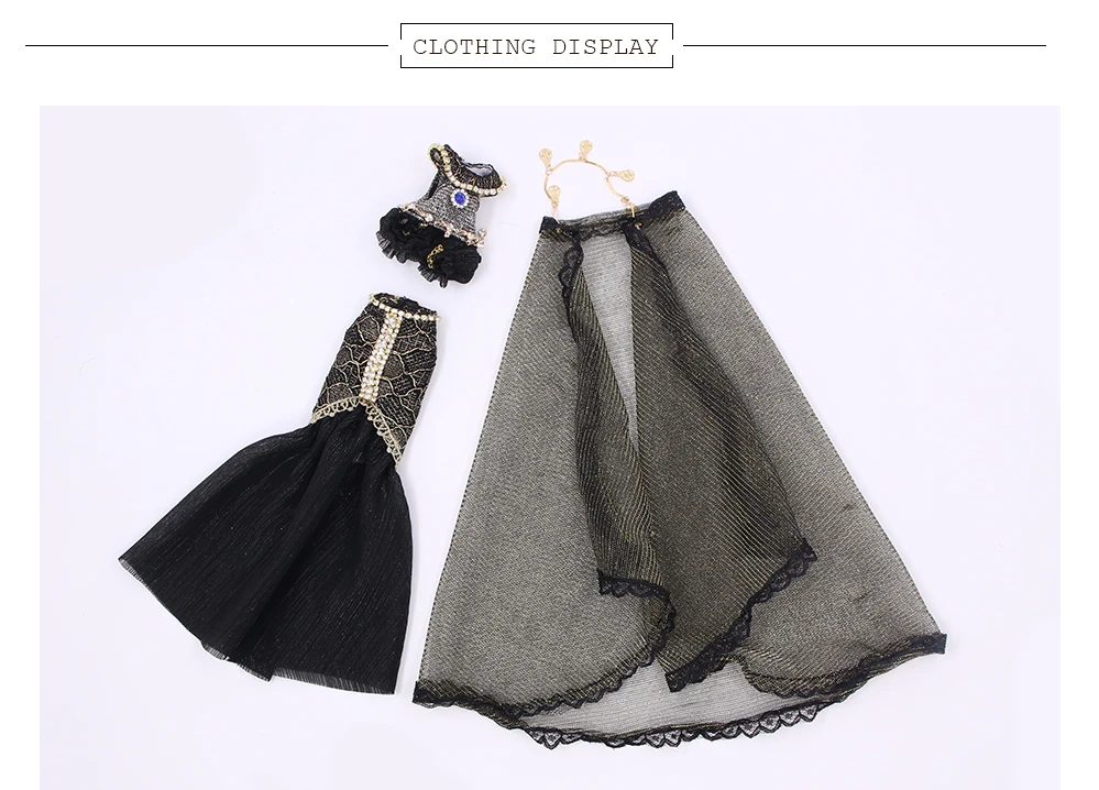 Neo Blythe Doll Queen Cleopatra Black Dress 5