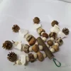 Bird Toys with Pinecones Cuttlefish Bones Beech Wood Nuts Teething Chew Toy For Parrot Parakeets Cockatiels Love Birds Supplies 2