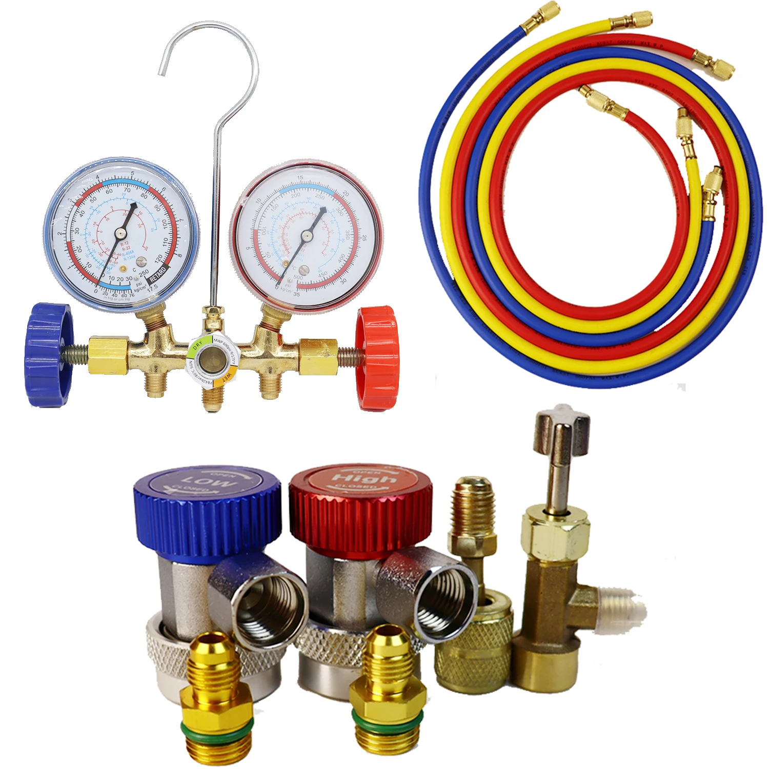 R134A Manifold Gauge Set AC Recharge Manifold Diagnostic Gauge