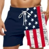 American Flag Print Swimwear Shorts Summer Men's Beach Shorts Breathable Short Quick Dry Sport Shorts Joggering Men Short Pant 1