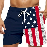 American Flag Print Swimwear Shorts Summer Men's Beach Shorts Breathable Short Quick Dry Sport Shorts Joggering Men Short Pant 1