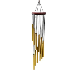 Elegant Metal Aluminum Tube Wind Chimes - Outdoor Garden and Home Decor (Gold)