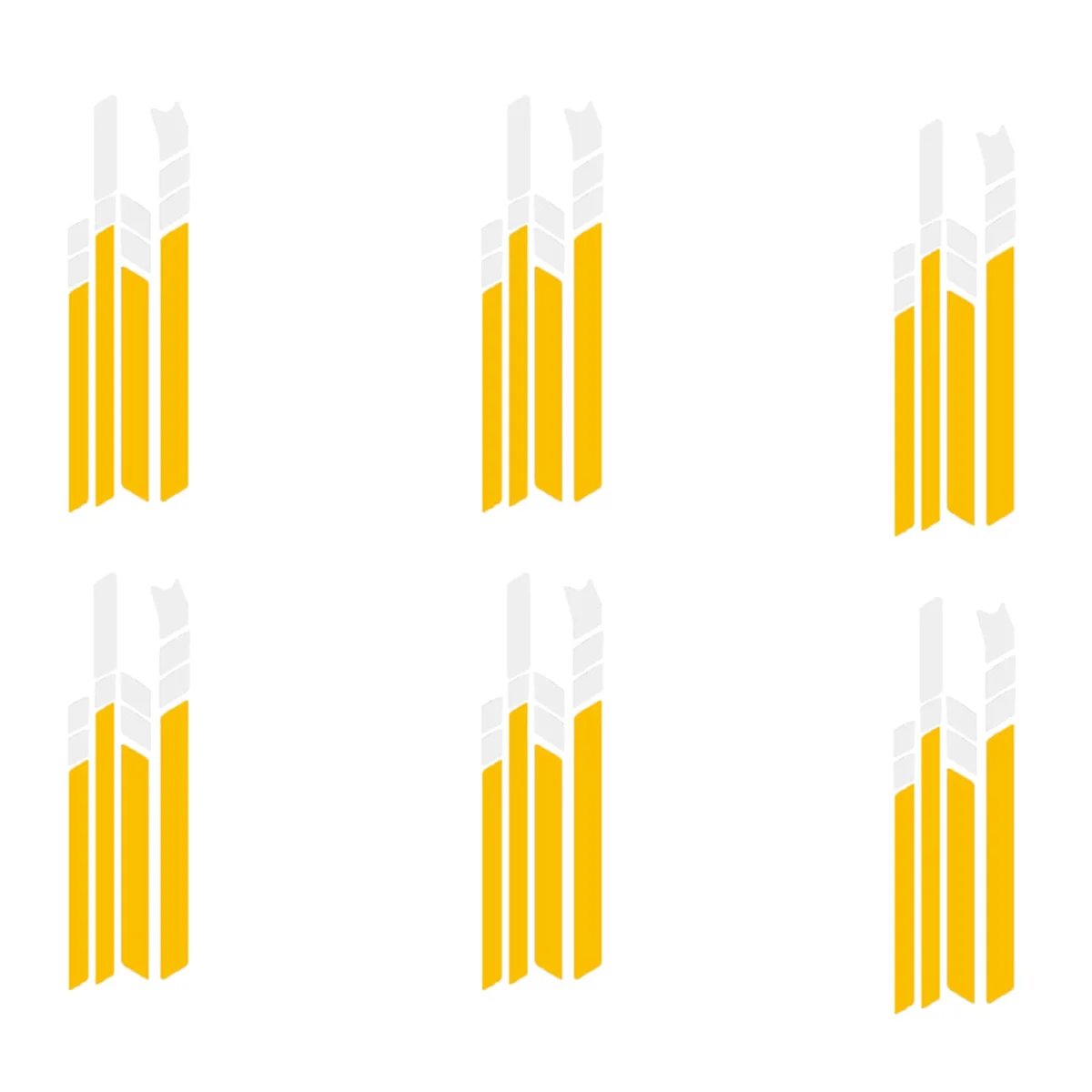 BAAU 6X Waterproof Pvc Reflective Stickers for MAX G30 Kickscooter Foldable Stickers(White White Yellow)