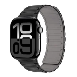 Premium Magnetic Silicone Strap for 38MM 40MM 41MM (Black grey)