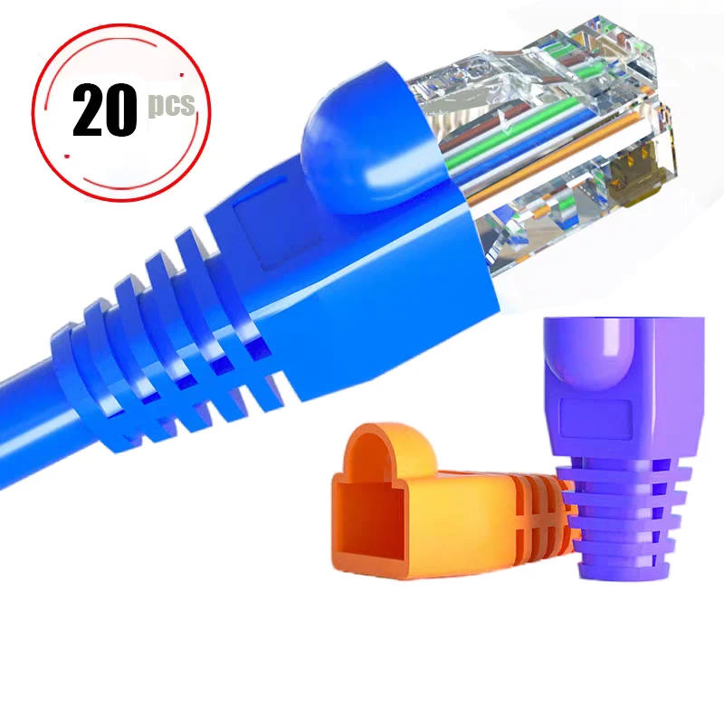 20 шт./партия, сетевые разъемы RJ45 Cat5e Cat6 10 цветов