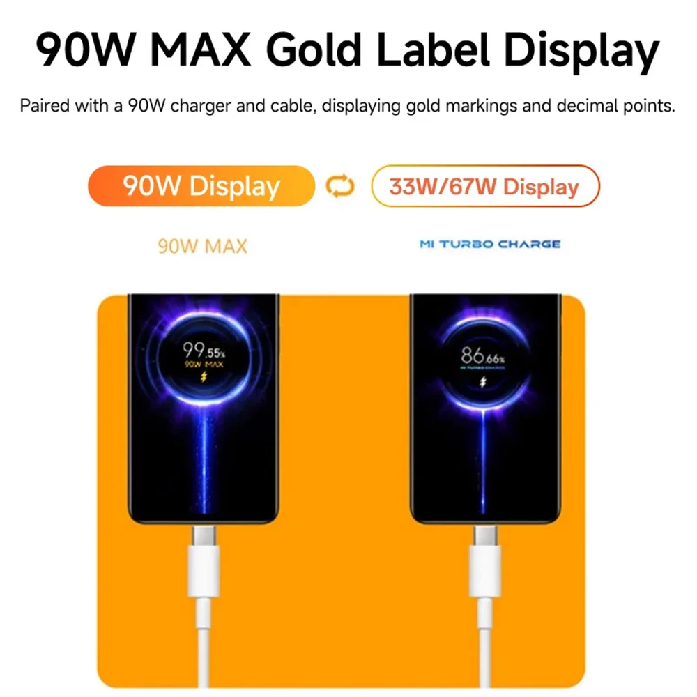 90W USB Fast Charger EU/US Adapter With 6A USB Type C Cable Turbo QC Wall Charger for Xiaomi 15 14 13 12 11 10 Ultra Redmi Note