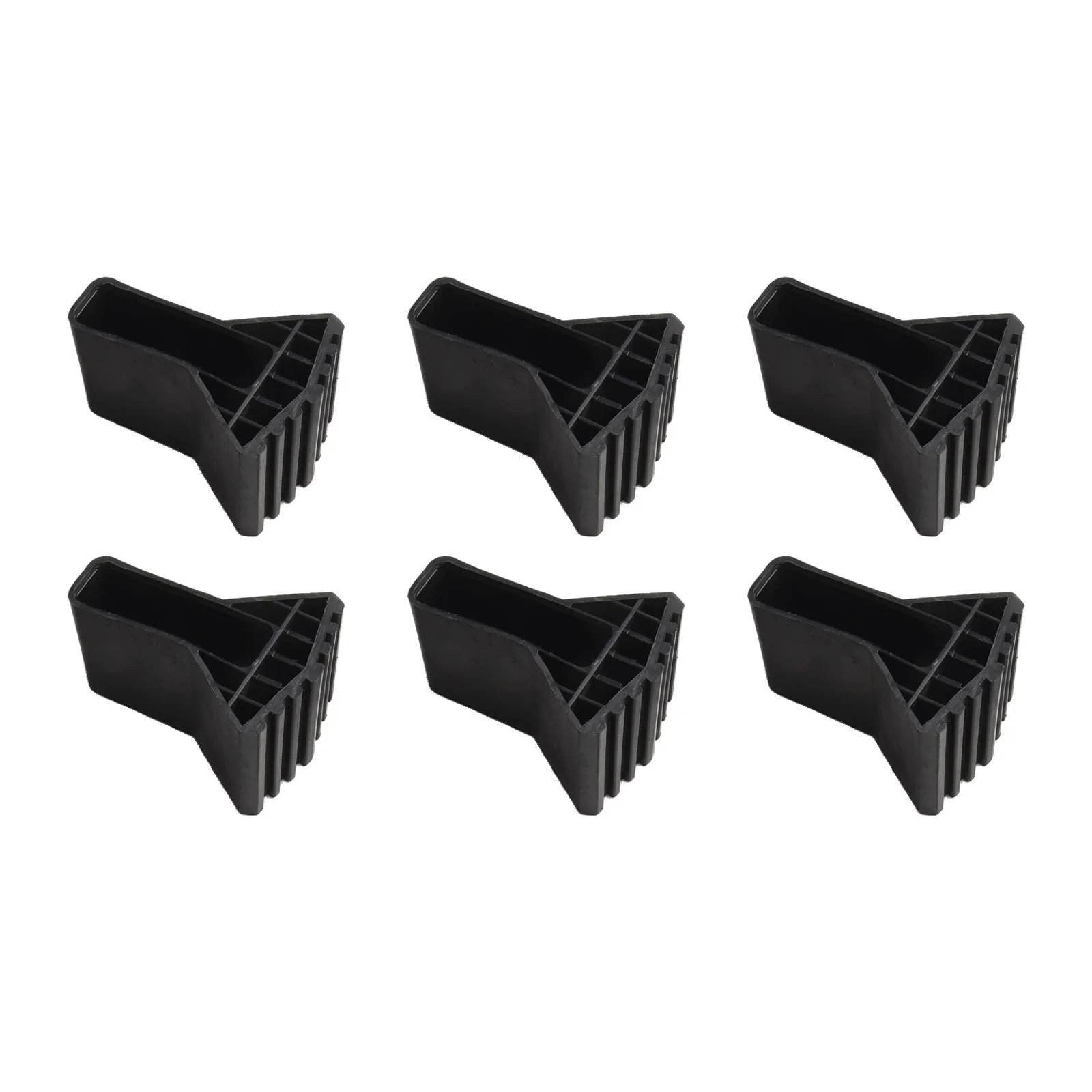 Non-Slip Rubber Ladder and Furniture Leg Protectors - Set of 4/6, Black