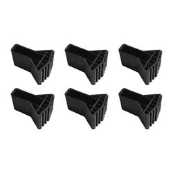 Non - Slip Rubber Ladder and Furniture Leg Protectors - Set of 4/6, Black (6pcs)