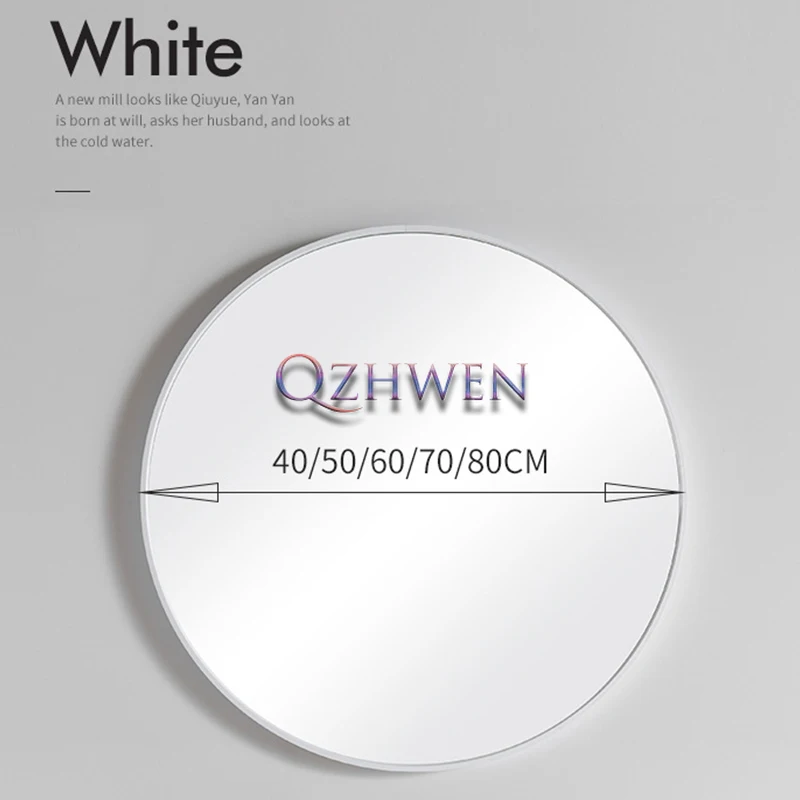 40cm/50cm/60cm Nordic Simple Bathroom Mirror Fashionable Golden Bath Round Mirror Wall Hanging Hole-free Vanity