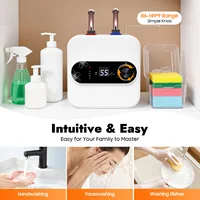 Chauffe-eau électrique 8L/2,11 gal, sortie supérieure, alimentation en eau chaude instantanée pour la maison, la cuisine et la salle de bain - 30-65 ° C/86-149 ° F, 220V 4