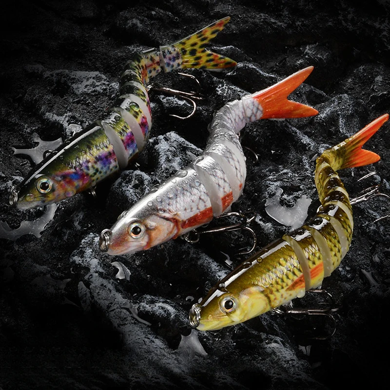 13.5cm Multi-Jointed Swimbait Crank Bait Bionic Artificial Bait for Freshwater and Saltwater Trout and Bass Fishing Fishing Hook