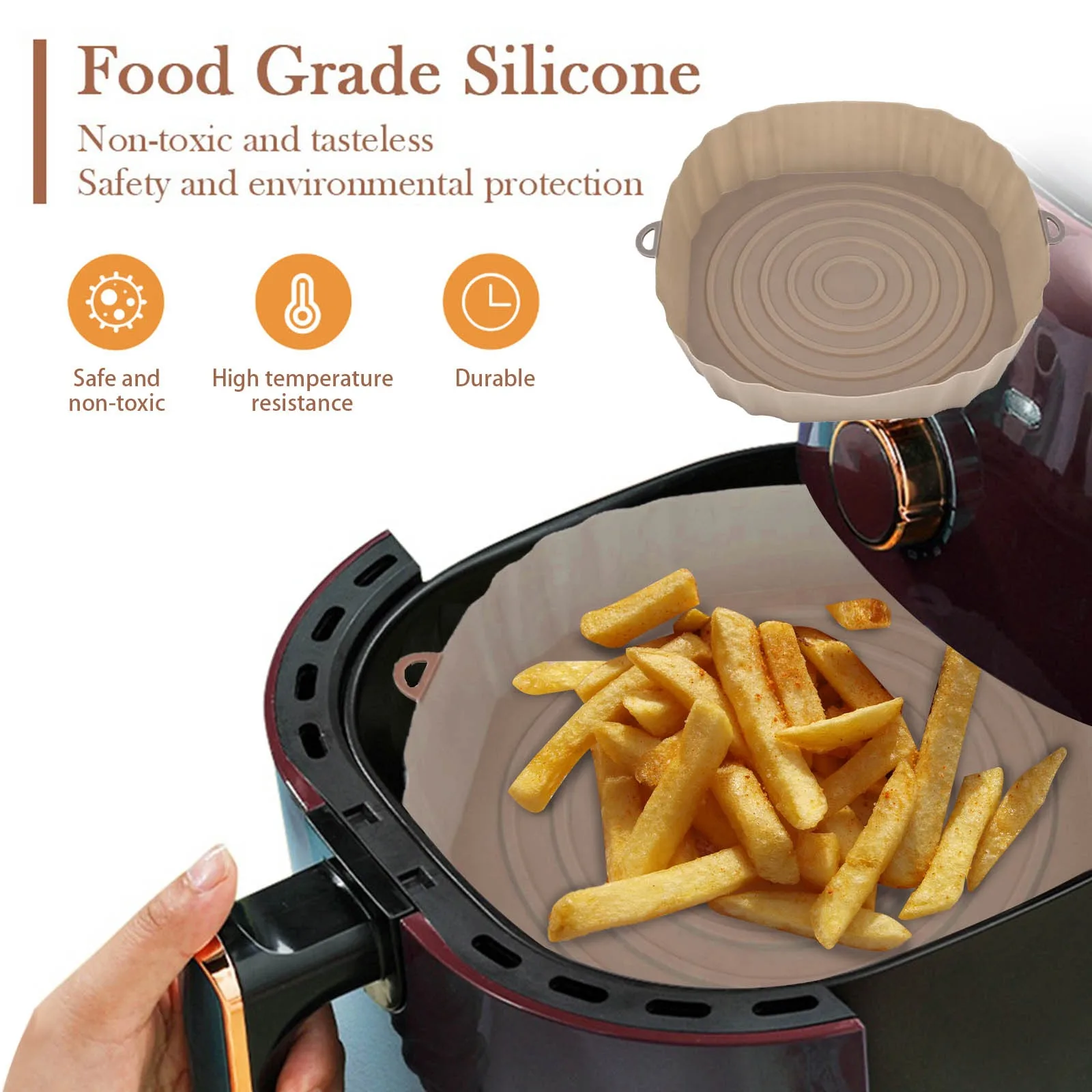 Pan Shape Basket Airfryer Silicone Silicone Molds Air Fryer Air Fryer