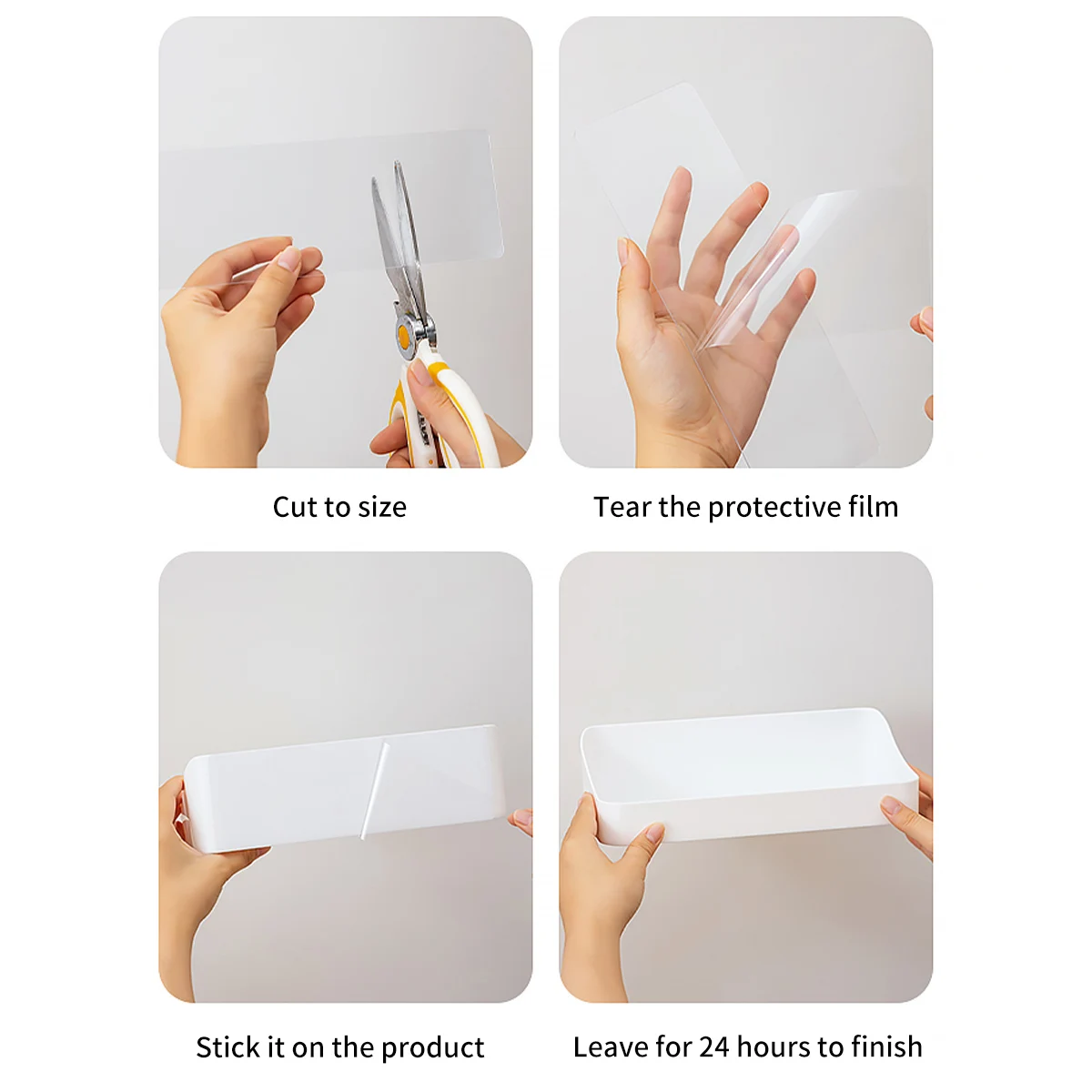WORTHBUY Wall Mounted Mirror Cabinet Storage Box No Drilling Bathroom Shelf Multifunctional Plastic Cosmetic Organizer Box 4
