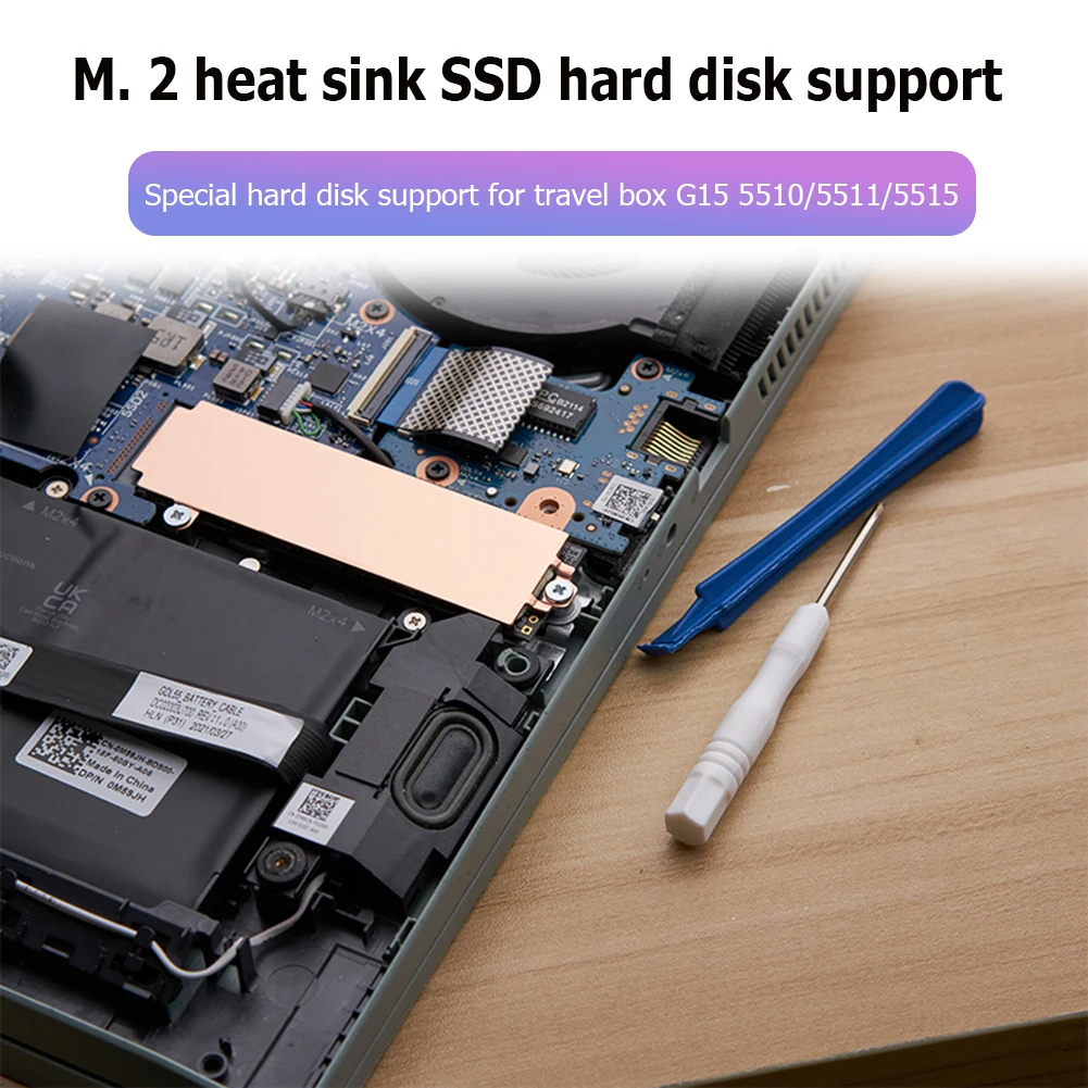 Laptops Storage Card Hard Drive Heatsink Support M.2 Heat Sink 2230 2280 SSD Mounting Metal Bracket for Dell G15 5510 5511 5515