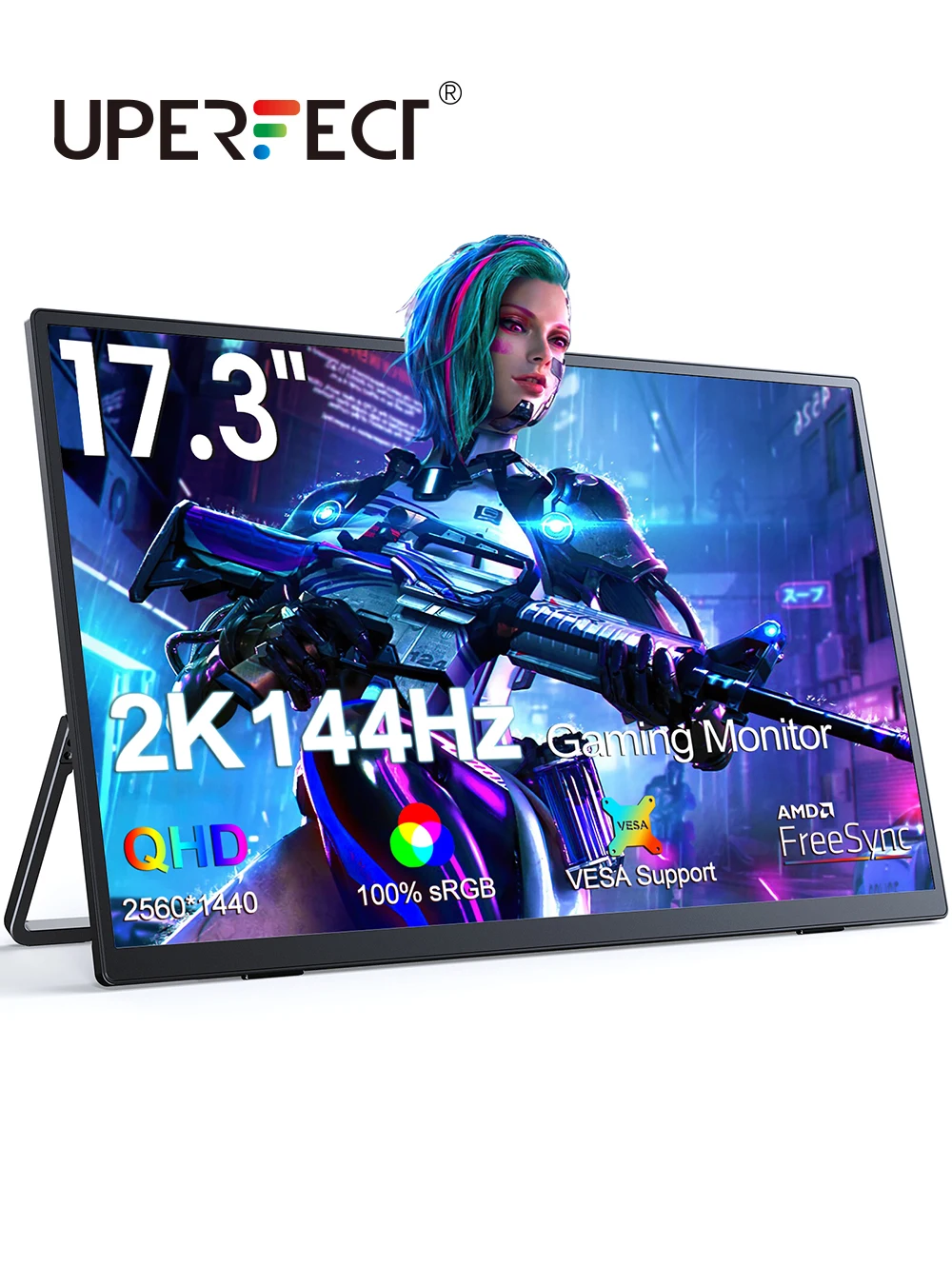 UPERFECT 17,3-дюймовий портативний ігровий монітор 2K 144 Гц 2560x1440 HDR FreeSync IPS-дисплей для ПК Mac Телефон Ігрова консоль Steam Deck