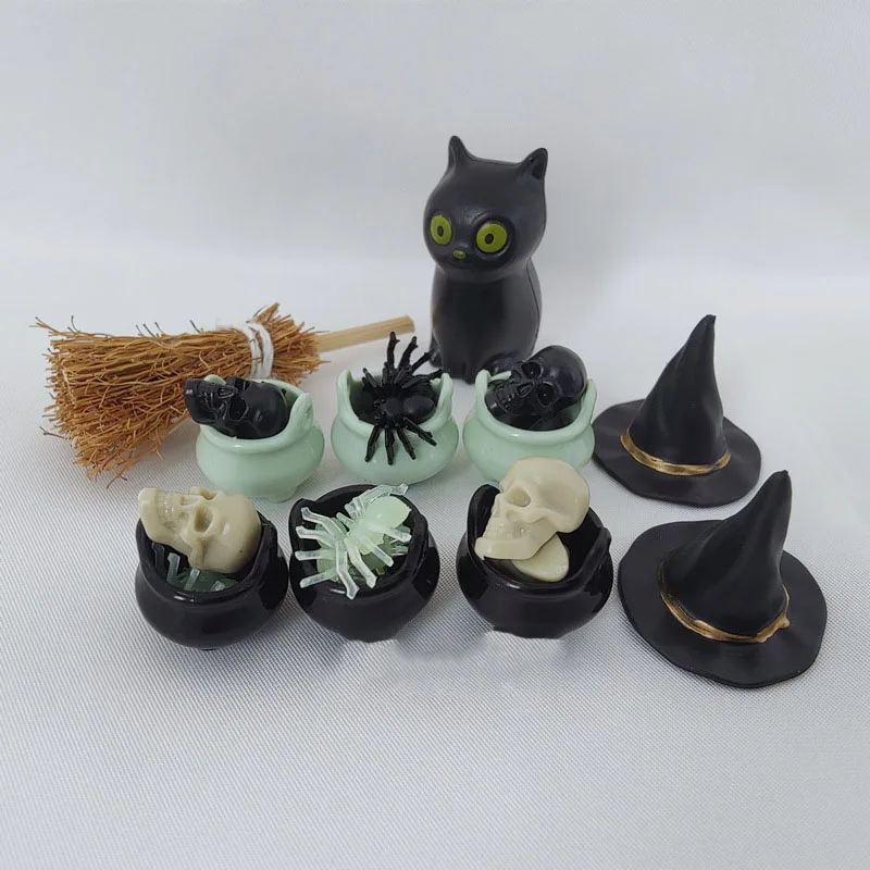 Set Da 24 Mini Calderoni E Scope Per Halloween - Porta Caramelle E Decorazioni Fai Da Te - 2
