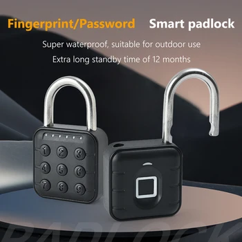 Fingerprint Padlock Keyless with Tuya APP Smart Padlock Waterproof Battery-powered for Cabinet Backpack Offices Bicycles 1