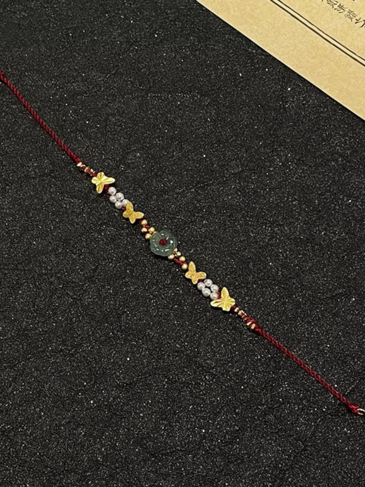 S925 Sterling Silver Wine Red Lotus Woven Hand Rope Smart Butterfly Bracelet Girls 2024 New Girlfriends Hand Jewelry