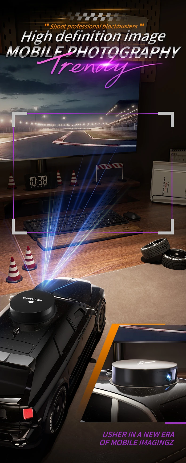 Auto radiocomandata con telecamera 4k e led per bambini_voghion.com