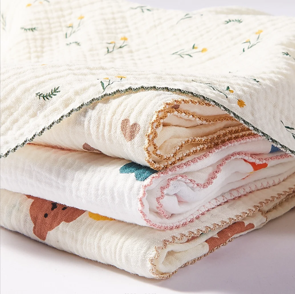 Cotton Muslin Blanket Cotton Blanket Swaddle Blanket Cotton Swaddle Cotton Gauze Blanket Newborn Baby Blanket Boys Girls Muslin Swaddle Wrap Receiving Blankets Floral Soft Toddler Infant Swaddles Baby Essentials