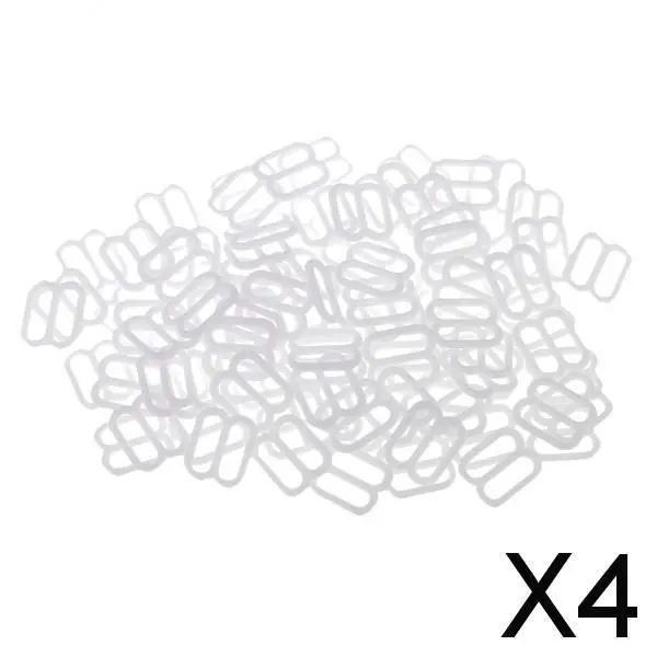 

2-4pack 100pcs Nylon Bra Adjustment Sliders Fig 8 for Bra Replacement 10mm White