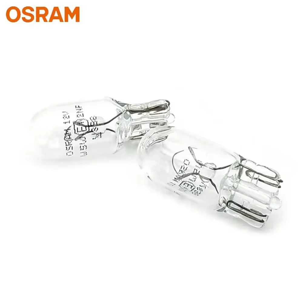 10PCS OSRAM original T10 W5W car interior light standard turn signal lamp 12V 5W W2.1x9.5d 2825 yellow auto halogen bulb OEM