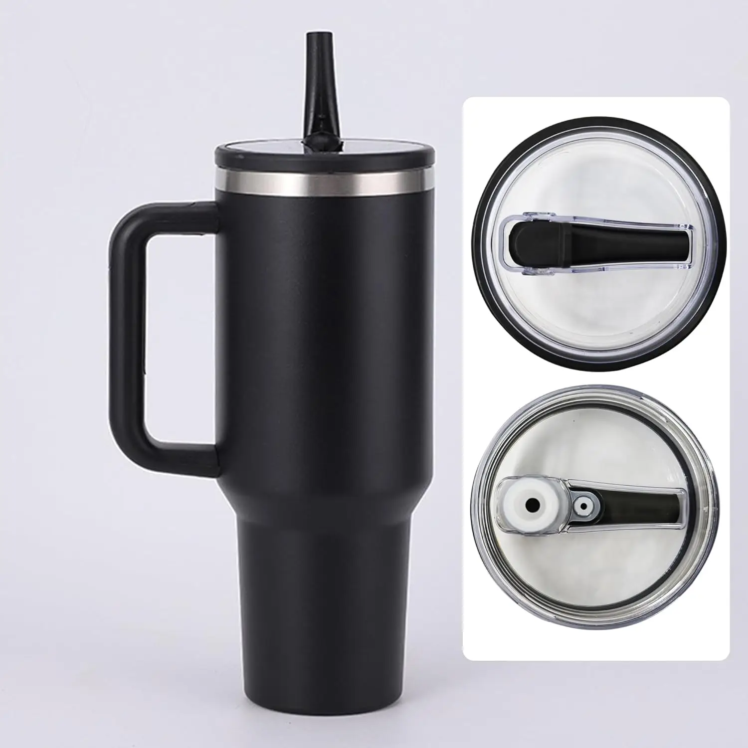 Cup lid replacement 2 Pack 40 oz Tumbler Flip Straw Lid Replacement fit for Stanley Quencher Spill Proof Splash Resistant Tumbler Lids Reusable