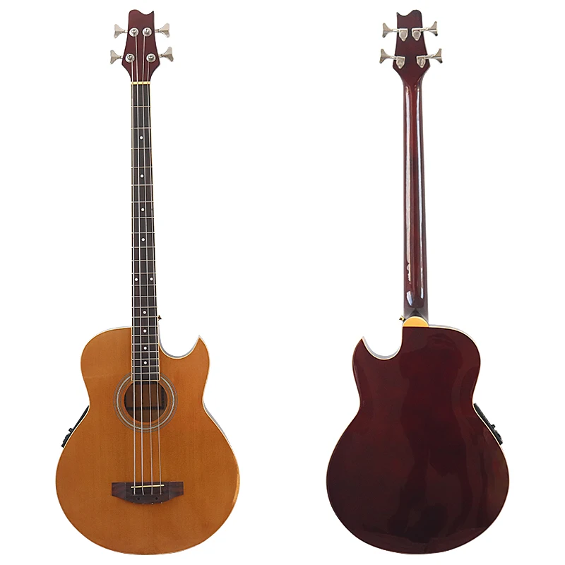 43 Inch 4 Strings Electric Acoustic Bass Cutaway Design Folk Guitar With Flaw With EQ Bag electric bass guitar