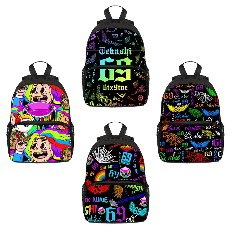 

Новый 6IX9INE GOOBA 3D рюкзак для мальчиков и девочек, забавная школьная сумка, Детская сумка для книг, Подростковая Высококачественная дорожная сумка в стиле Харадзюку для ноутбука 69
