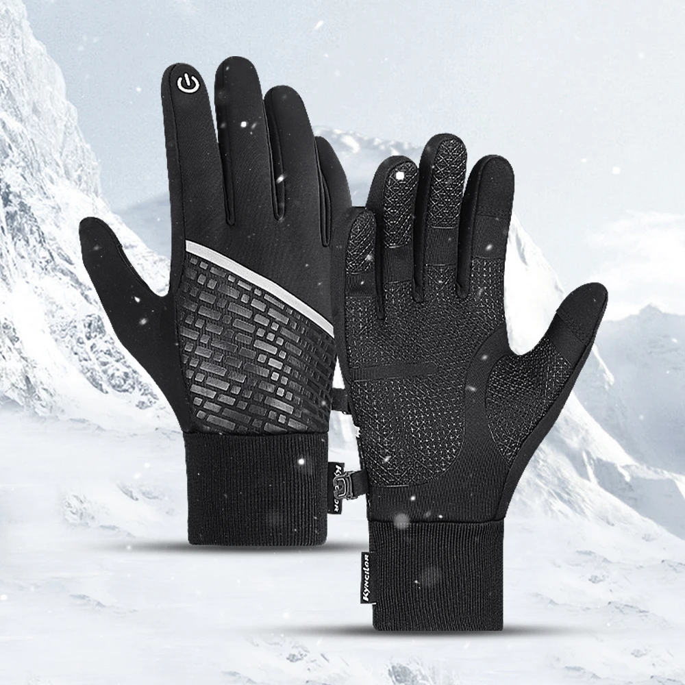 Winter Gloves Warm Touch Screen All Finger Bicycle Gloves Waterproof Anti Slip Breathable Sports Wkiing Motorcycle Gloves