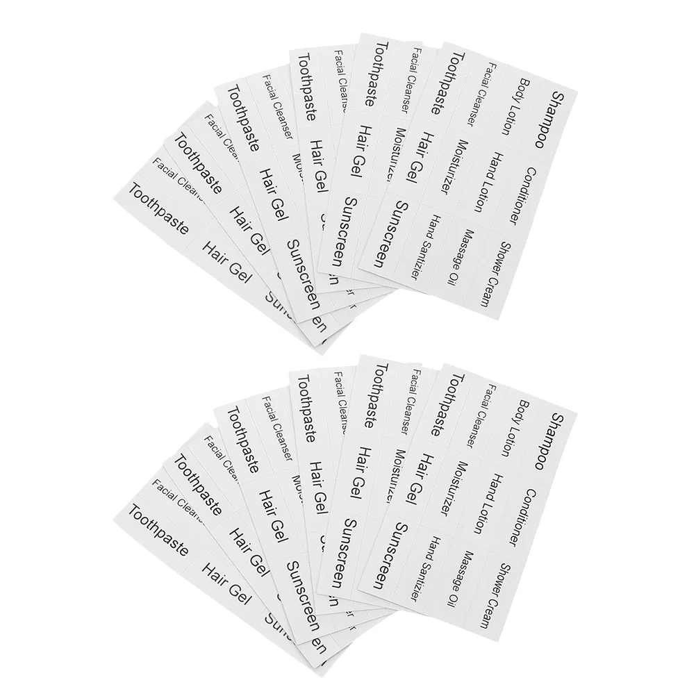 

12 Sheets Travel Bottle Toiletries Sticker for Bottles Bathroom Labels Stickers Skincare Products Paper