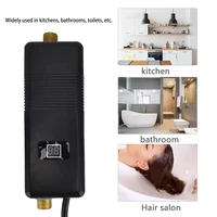 Chauffe-eau électrique instantané 3000W pour la maison, la salle de bain, la cuisine, le camping, noir 3