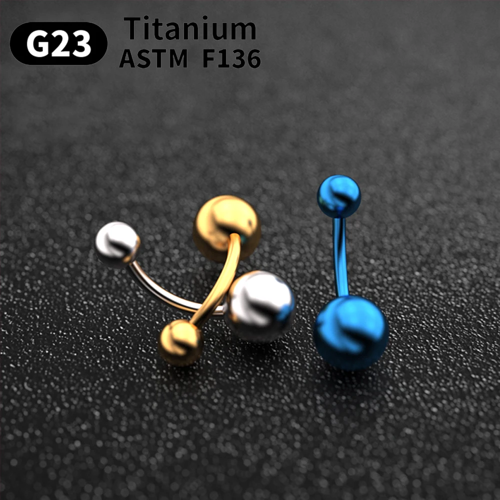 Body Piercing Jewelry G23 Titanium 14G Belly Button Rings zircon Highly Polishing Threaded Eyebrow Nails ASTM F136 10pcs Belly Button piercing jewelry belly button earrings belly button piercings body piercing jewelry body jewelry