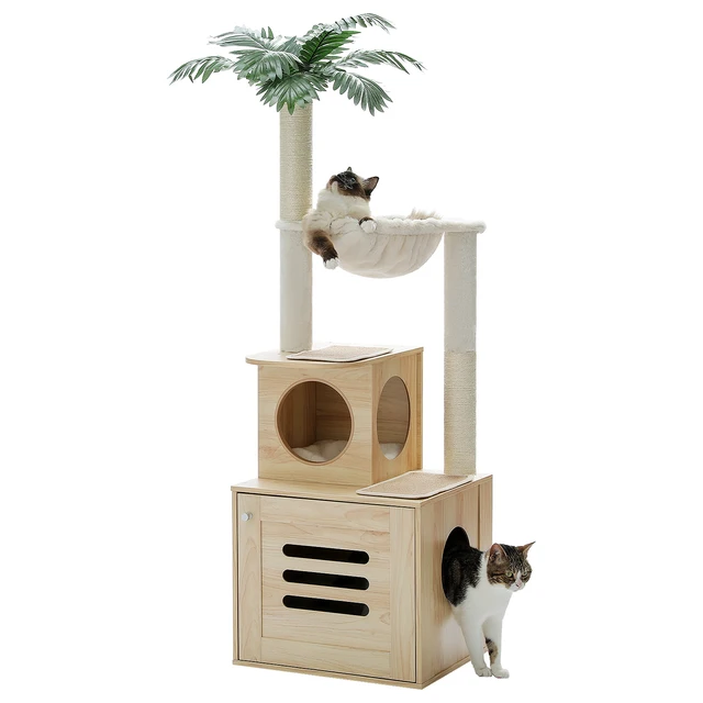 Litter Enclosure Palm Tree Litter Box GOOD PET STUFF Hidden Cat