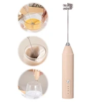 Mixeur électrique, mixeur électrique rechargeable à 3 vitesses pour lait et café, batteur à œufs, mixeur de cuisine pour gâteaux et crèmes, mousseur à lait 6