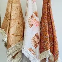 Baby Blankets Newborn Cotton Muslin Swaddle Blanket Baby Blankets Tassel Fringe Swaddle Blanket Diaper Baby Gauze Bath Towel 1