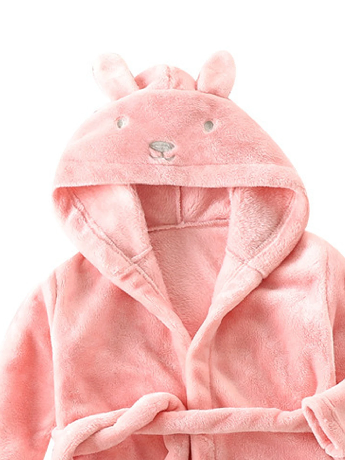 Children's rabbit-ear nightgown flannel cute boy thickened girl coral velvet nightgown autumn and winter four seasons b