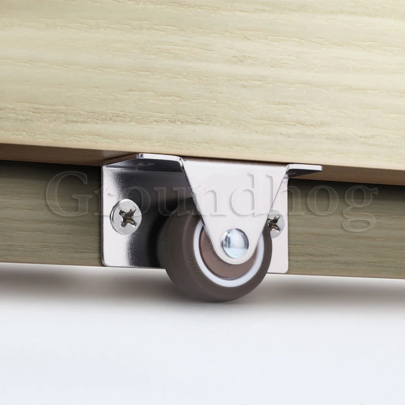 Furniture Casters 4Pcs Silent Rubber Casters Drawer Wheels For Furniture Kitchen Cabinet Table Side Installation Low Profile Replace wheel