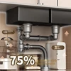 Double Bowl Stainless Steel Kitchen Sink  Thickened Embossed Multifunctional Sinks Household Washbasin For Kitchen 3
