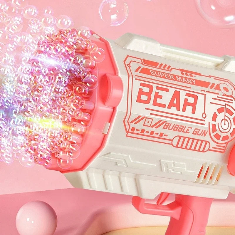 Automatic Bubble Gun Children Holding 80 Hole Light Bazooka Oversized Toy Bubble Machine Toy Bubble Gun 6