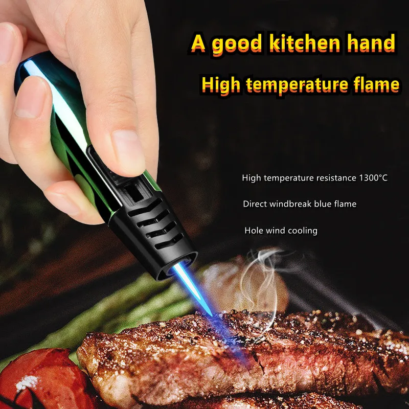 Metal Gradual Change Spray Gun Lighter Kitchen Lighter Household Small Tools BBQ Outdoor Practical Gadgets Gifts bbq lighter,butane gas lighter,cigarette lighter