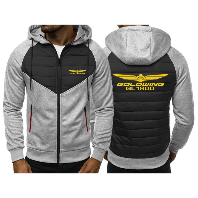 2025 printemps et automne homme Cardigan manteau à glissière veste Goldwing GL1800 japon motos Logo imprimé quotidien Simple Style sweats à capuche 1