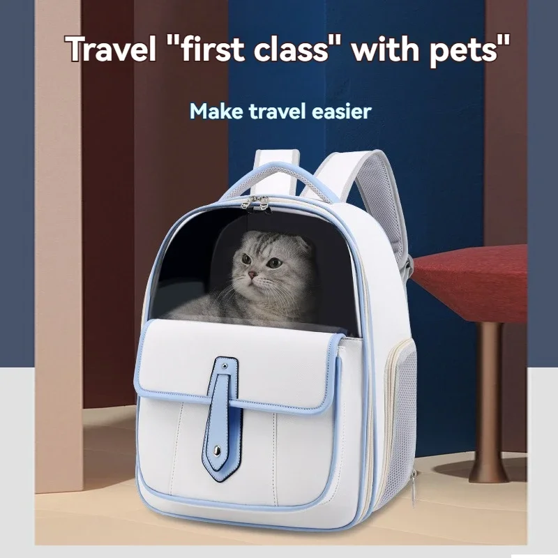 New Portable PU Pet Bag Fashion All-in-one Cat Small Dog Bag Cats Backpack Cat Carrier