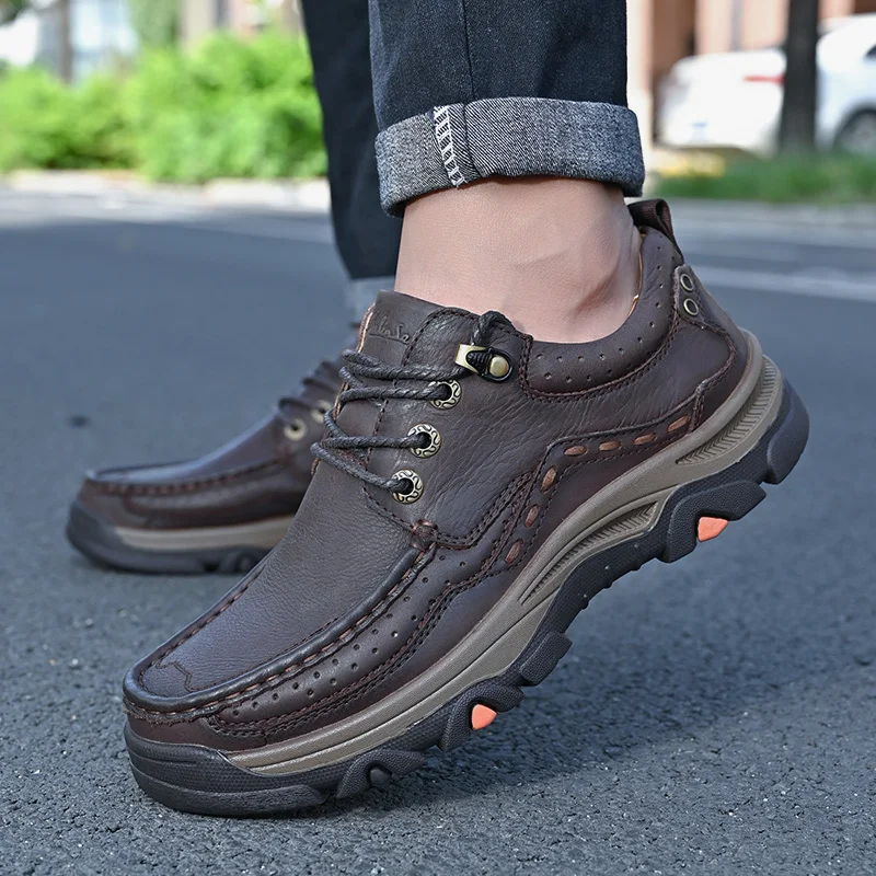 أحذية رجال الأعمال الرسمية الجديدة غير الرسمية - طبقة علوية من الجلد ناعمة ومريحة داخلية مع نعل مبطن وأحذية مداس غير قابلة للانزلاق